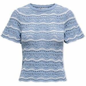 Svetre Only Anna Sofia Life Knit - Forever Blue/Cloud Dancer vyobraziť