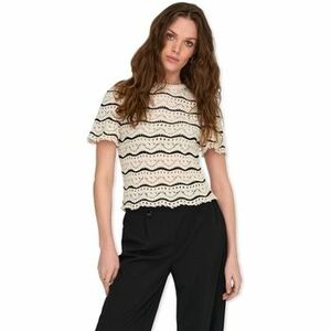 Svetre Only Anna Sofia Life Knit - Birch/Black vyobraziť