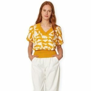 Svetre Skfk Garazi-Gots Knit - Yellow/White vyobraziť
