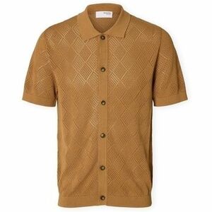Svetre Selected Arco Cardigan Polo - Chipmunk vyobraziť