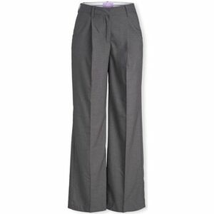 Nohavice JJXX Noos Ellis Wide Trousers - Dark Grey Melange vyobraziť