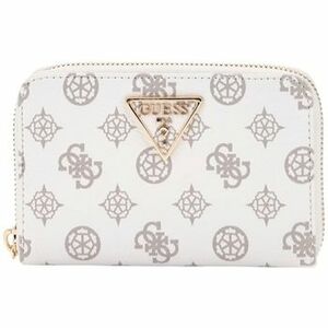 Peňaženky Guess LAUREL SLG MEDIUM ZIP AROUND WHITE LOGO Blanc vyobraziť