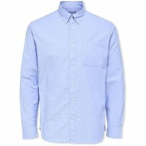 Košele s dlhým rukávom Selected Noos Regrick Oxford Shirt - Light Blue vyobraziť