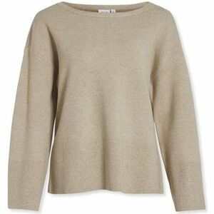 Svetre Vila Cassie Boatneck Knit L/S - Natural Melange vyobraziť