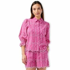 Blúzka Y.a.s YAS Malura Shirt 3/4 - Raspberry Rose vyobraziť