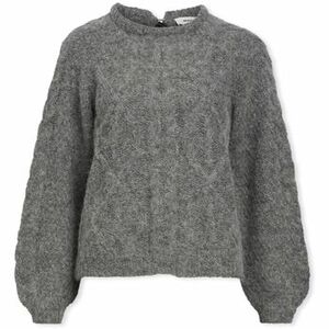 Svetre Object Smilla Knit - Medium Grey Melange vyobraziť