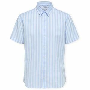 Košele s dlhým rukávom Selected Noos Reg-Sun Shirt - Cashemere Blue/Stripes vyobraziť