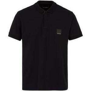 Tričká a polokošele Emporio Armani Lounge Quarter Zip Polo Shirt Black vyobraziť