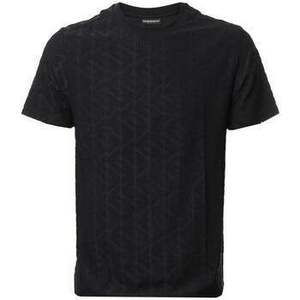 Tričká a polokošele Emporio Armani Beach Woven All Over Eagle T-Shirt Black vyobraziť