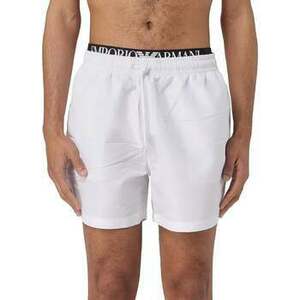 Plavky Emporio Armani Beach Double Waistband Swim Shorts White vyobraziť