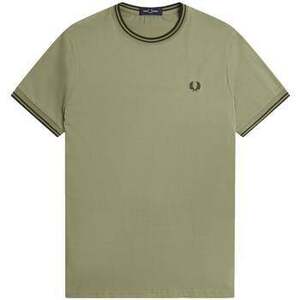 Tričká a polokošele Fred Perry Twin Tipped T-Shirt Olive Mint/Night Green vyobraziť