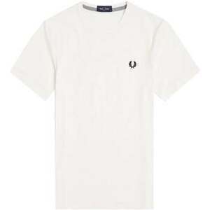 Tričká a polokošele Fred Perry Crew Neck T-Shirt Snow White vyobraziť