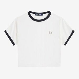 Tričká a polokošele Fred Perry CROPPED RINGER T-SHIRT vyobraziť