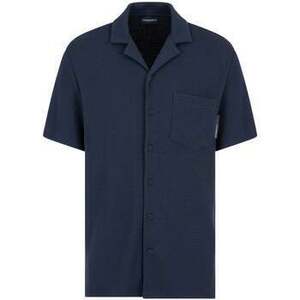 Košele s dlhým rukávom Emporio Armani Waffle Jersey Lounge Shirt Navy Blue vyobraziť