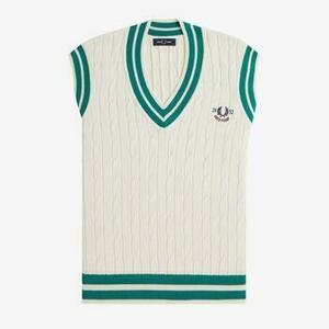 Vesty bez rukávov/Cardigany Fred Perry CABLE KNIT TENNIS TANK vyobraziť