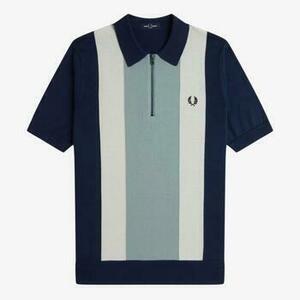Tričká a polokošele Fred Perry VERTICAL STRIPE ZIP NECK SH vyobraziť