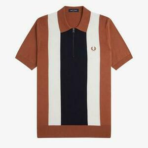 Tričká a polokošele Fred Perry VERTICAL STRIPE ZIP NECK SH vyobraziť