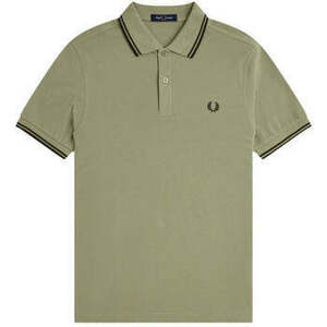 Tričká a polokošele Fred Perry Twin Tipped Polo Shirt Olive Mint/Night Green vyobraziť