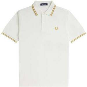 Tričká a polokošele Fred Perry Twin Tipped Polo Shirt Snow White/Honeycomb vyobraziť