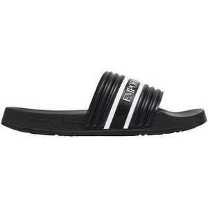 športové šľapky Emporio Armani Logo Tape Slides Black/White vyobraziť