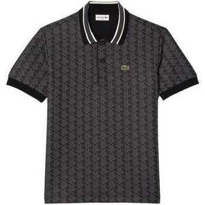 Tričká a polokošele Lacoste Classic Fit Monogram Jacquard Polo Shirt Dark Grey vyobraziť