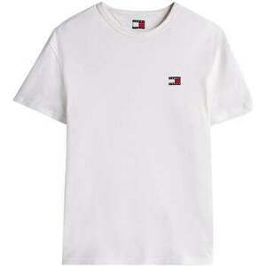 Tričká a polokošele Tommy Jeans Reg Logo Badge T-Shirt Ecru vyobraziť